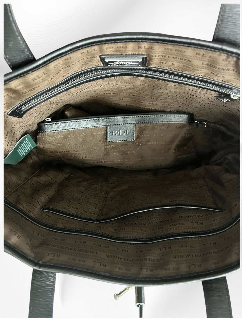 Lauren Ralph Lauren Black Leather Sloan Shopper Tote… New Without Tags…MSRP $198 - Picture 11 of 13